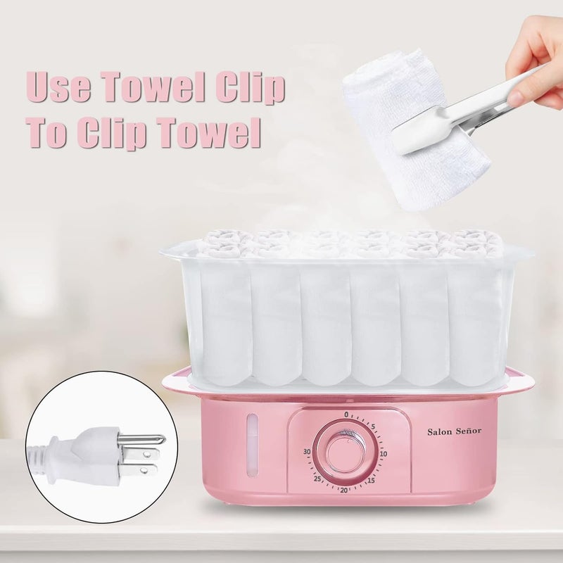Salon Señor Pink Towel Steamer with Quickly Heating in 5 Mins Auto Off Timer Spa Towel Steamer for Personal Use at Home - Image 2